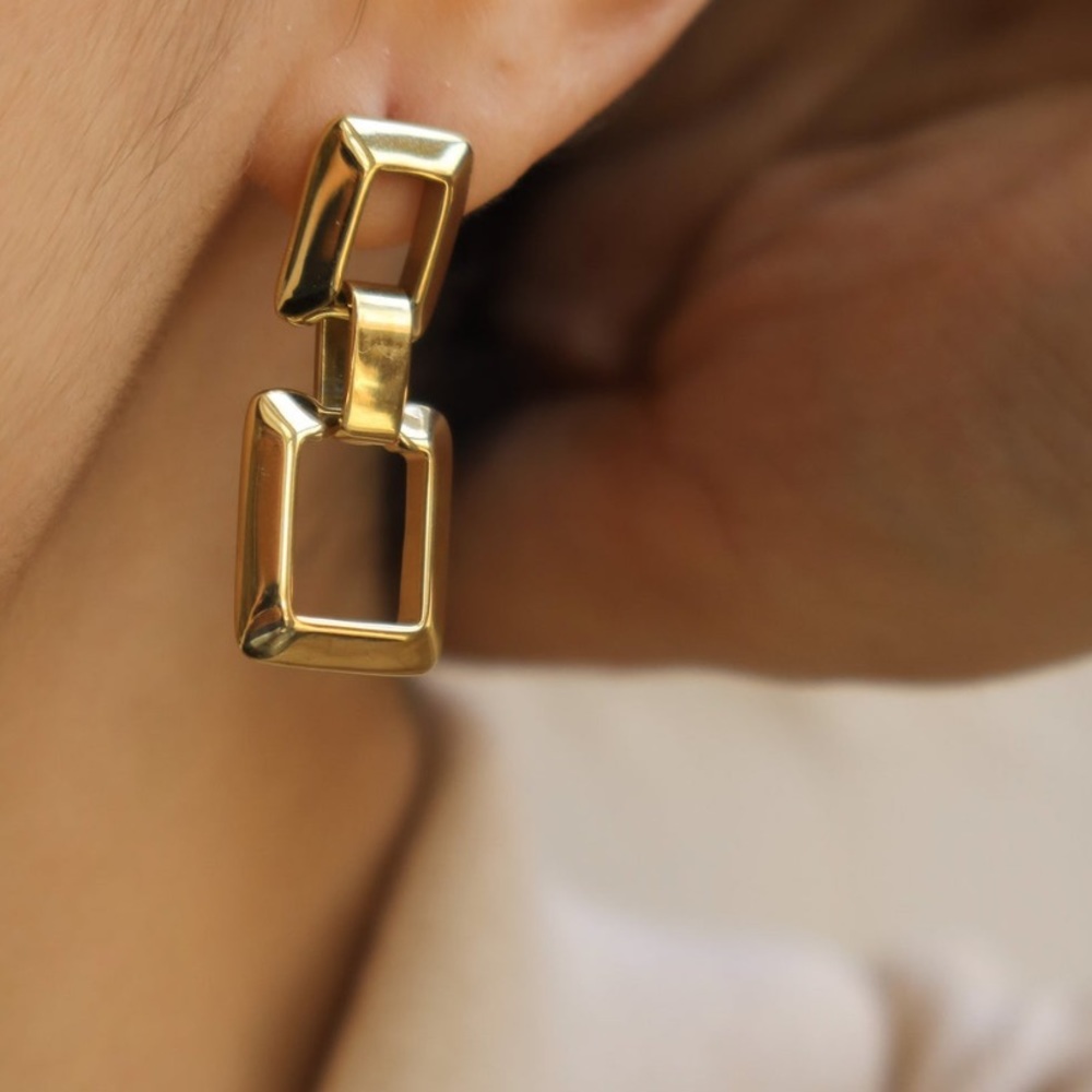 Waterproof Dangle Chain earrings - Picture 2 of 6
